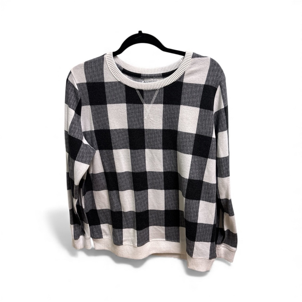 Plaid Black and White Women's Sweatshirt